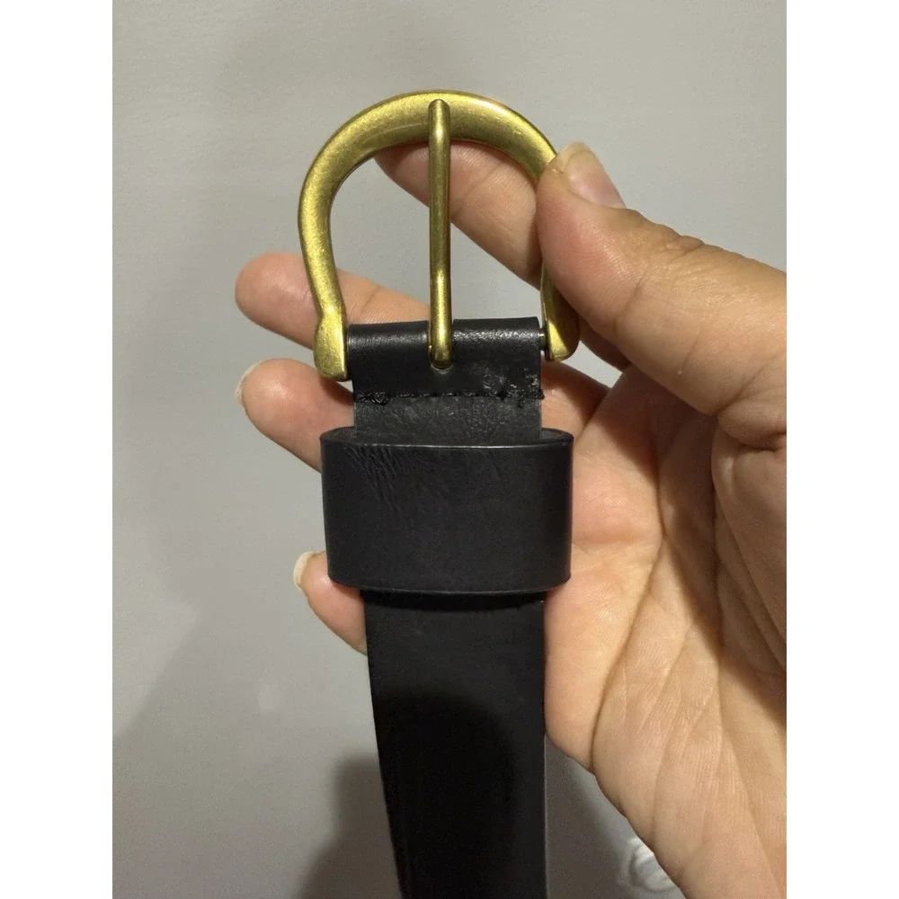 Black Leather Belt Size S 37.5